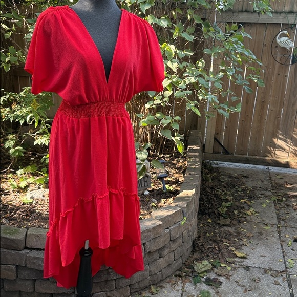 Flying Tomato Bright Orange women’s high low dress. Size S - Picture 1 of 10